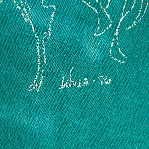 Vintage 80s Horse Equestrian T Shirt Dressage Made In USA Tie Dye Green S Small - Picture 4 of 7